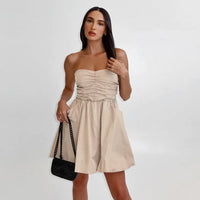 Izabel - Mini robe bustier avec poches