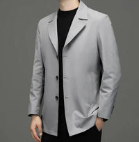 Manteau léger à revers pour hommes en gris - Noah
