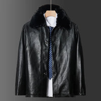 Veste en cuir végétalien avec col - Liam