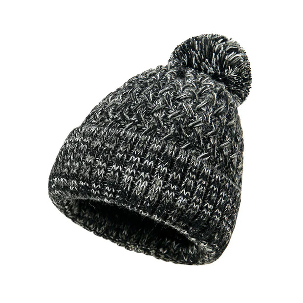 Einlagige Damenstrickmütze mit Bommel - Kireva