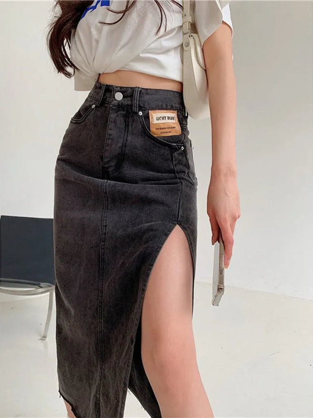 Jupe en jean maxi