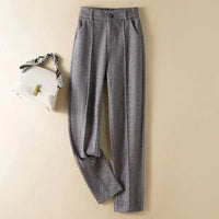 Pantalon taille haute en laine pour femme - Selvia