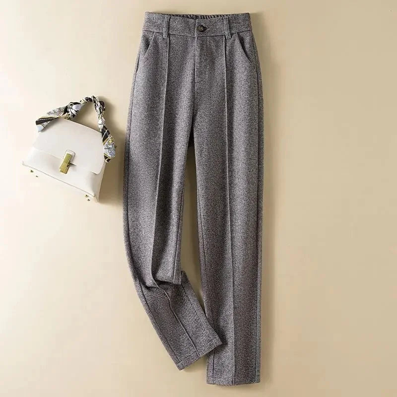 Damen Wollhose mit hoher Taille - Selvia