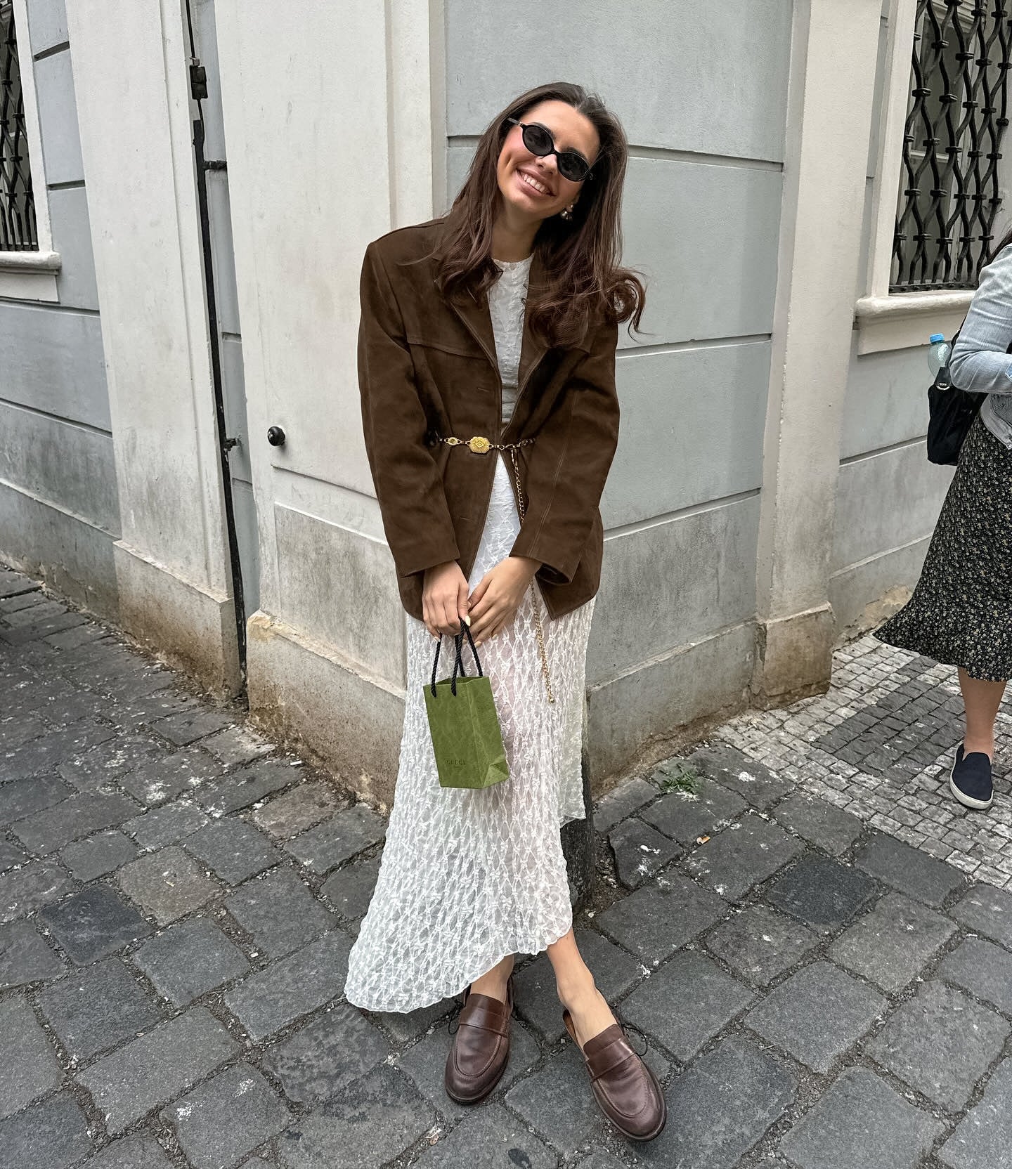Lose Wildlederjacke mit Retro-Samtaufschlägen - Loise