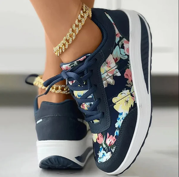 Luisa - Chaussures d'été en toile avec motif floral pour femmes