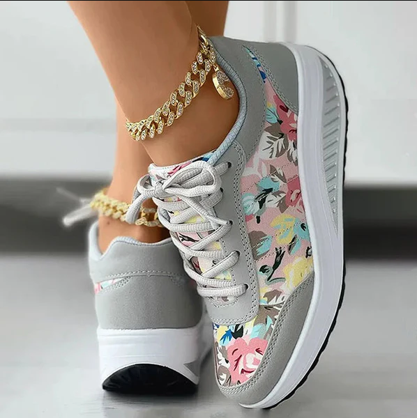 Luisa - Chaussures d'été en toile avec motif floral pour femmes