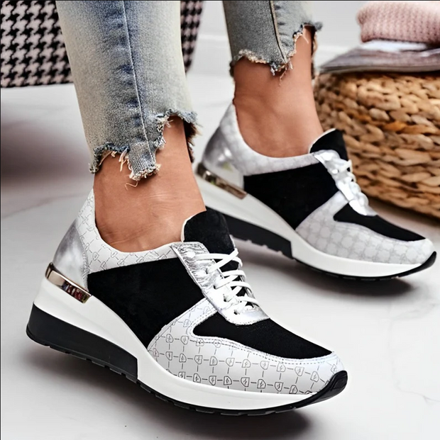 Mozana - Baskets compensées avec fermeture sportive à lacets