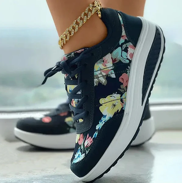 Luisa - Chaussures d'été en toile avec motif floral pour femmes