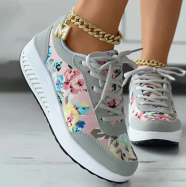 Luisa - Chaussures d'été en toile avec motif floral pour femmes