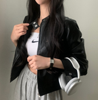 Camille - Retro-Jacke mit Reißverschluss und Stehkragen