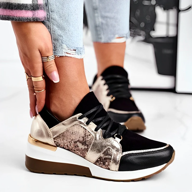 Mozana - Baskets compensées avec fermeture sportive à lacets