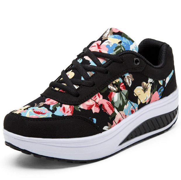 Luisa - Chaussures d'été en toile avec motif floral pour femmes