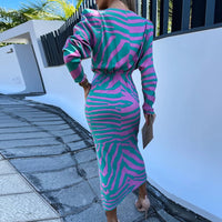 Vera - Midi dress with electric wave print