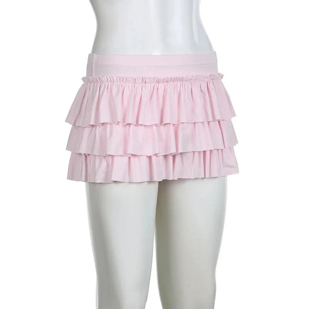 Maya - Short avec ourlet à volants et détail de nœud en satin