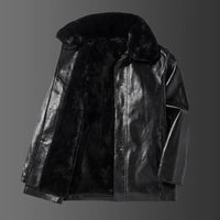 Veste en cuir végétalien avec col - Liam