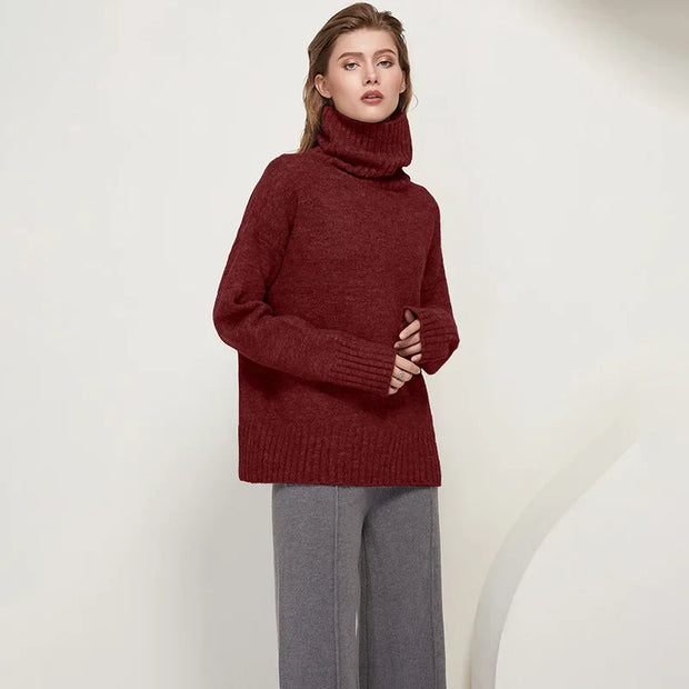 Brenda - Weicher Kaschmir-Rollkragenpullover mit Rippbündchen