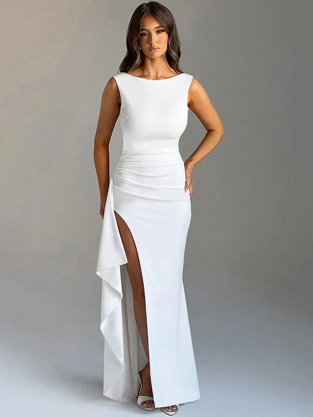 Victoria - Robe flatteuse avec fente haute