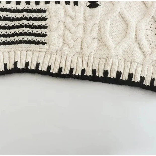 Brenda - Strickpullover mit Kontrastabschluss
