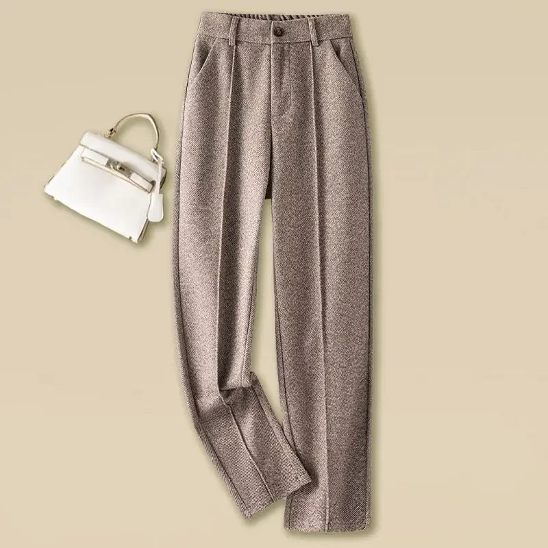 Damen Wollhose mit hoher Taille - Selvia