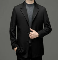 Manteau léger à revers pour hommes en gris - Noah