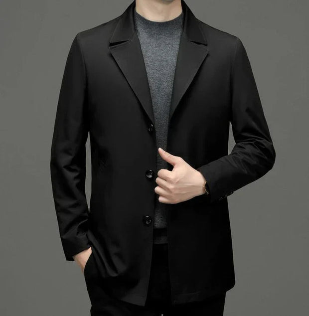 Manteau léger à revers pour hommes en gris - Noah