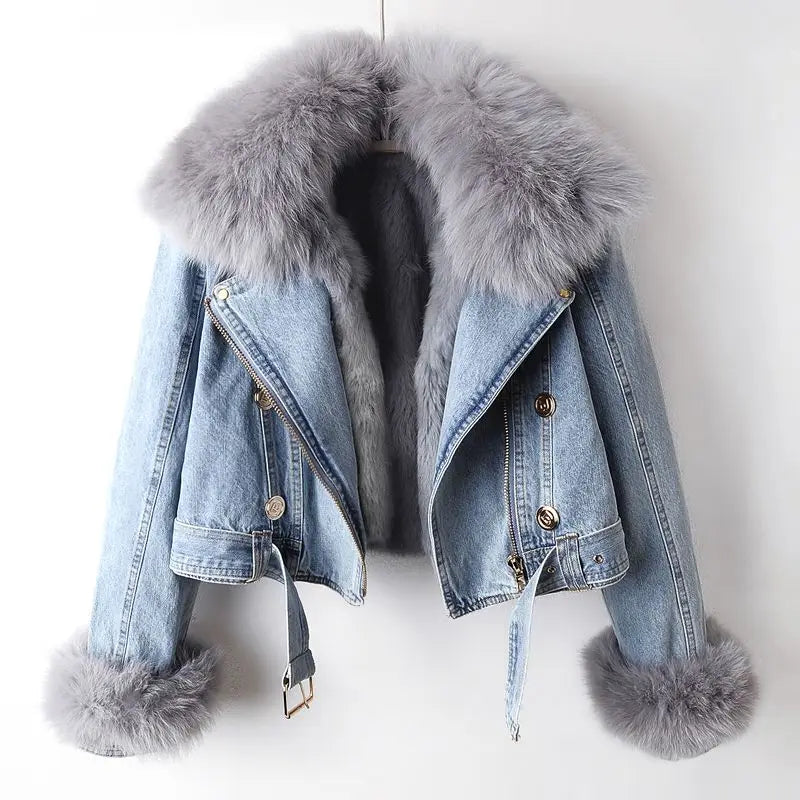 Damen-Jeansjacke mit Paspel - Serene