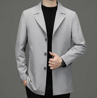 Manteau léger à revers pour hommes en gris - Noah