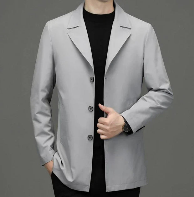 Manteau léger à revers pour hommes en gris - Noah