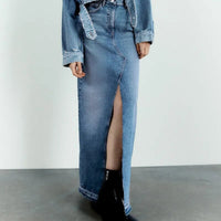 Jupe en jean longue Vintage pour femmes Slayer