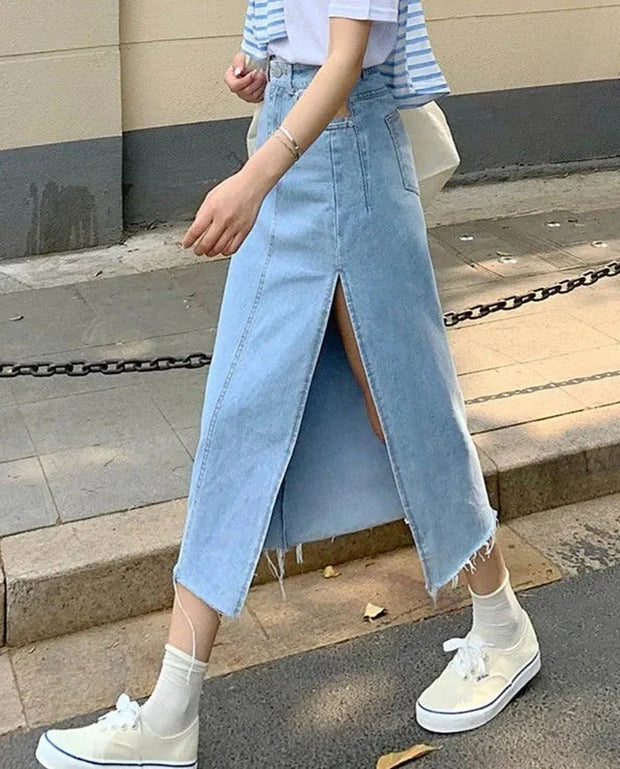 Jupe en jean maxi
