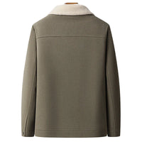 Veste à col en polaire pour hommes - Olivier