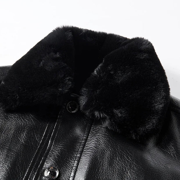 Veste en cuir végétalien avec col - Liam