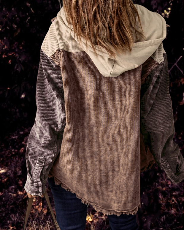 Nina- Veste rétro en velours côtelé