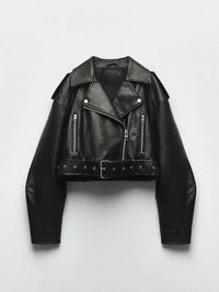 Veste de motard à fermeture Éclair pour femme