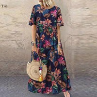 Lotte - Maxi-robe à fleurs vives pour un look élégant