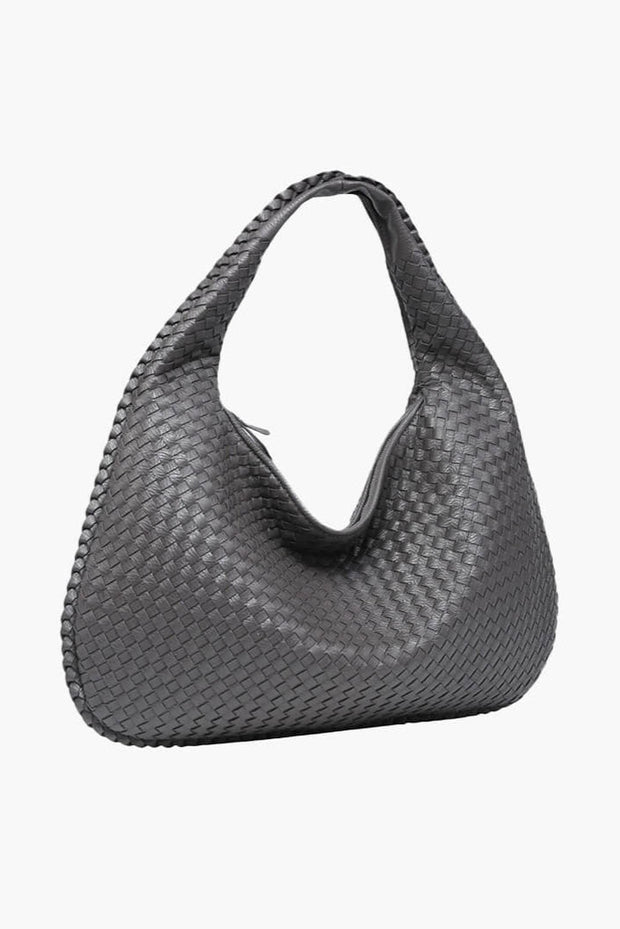 Große geflochtene Hobo-Umhängetasche für Frauen