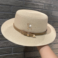 Chapeaux de paille Flat Top d'été pour femmes