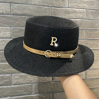 Chapeaux de paille Flat Top d'été pour femmes