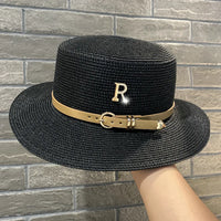 Chapeaux de paille Flat Top d'été pour femmes