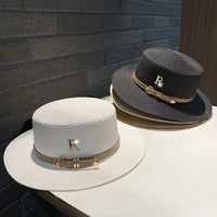 Chapeaux de paille Flat Top d'été pour femmes