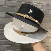 Chapeaux de paille Flat Top d'été pour femmes