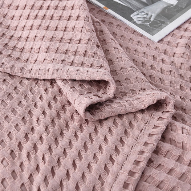 Waffly - Couverture été fine en coton gaufré