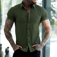 FIGO - Chemise à manches courtes en stretch