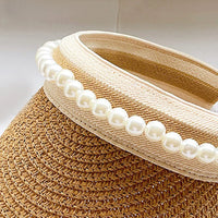 Été Top vide Suncap Large bord Perles