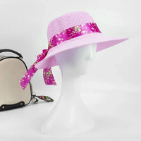 Chapeau mode d'été avec cravate chic
