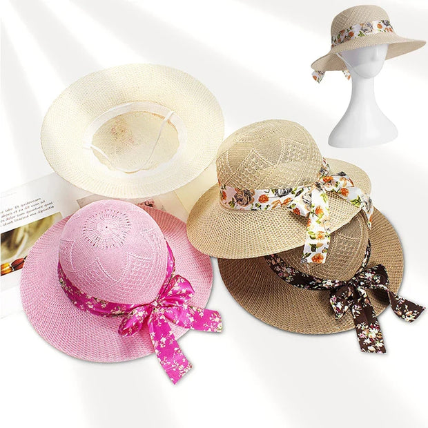 Chapeau mode d'été avec cravate chic