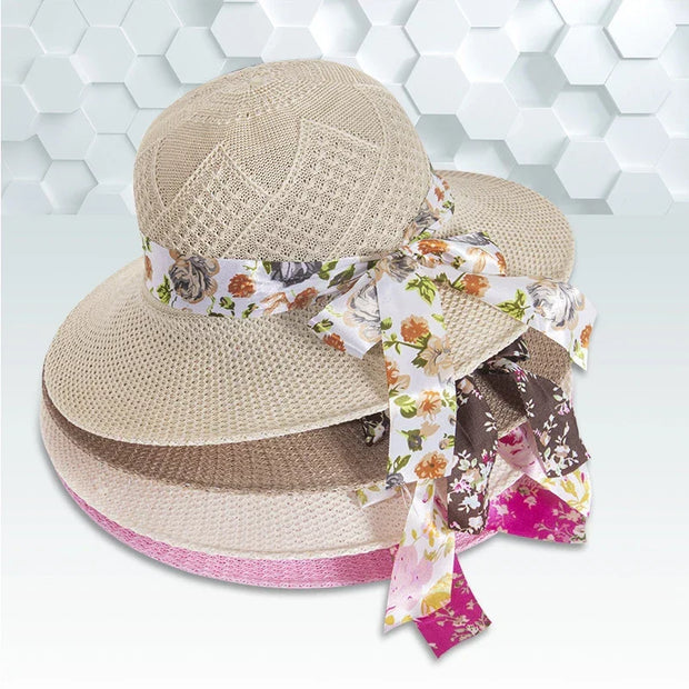 Chapeau mode d'été avec cravate chic