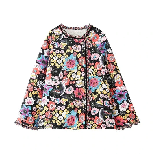 Brianna - Manteau patchwork imprimé vintage