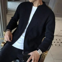 Cardigan classique pour hommes avec fermeture éclair