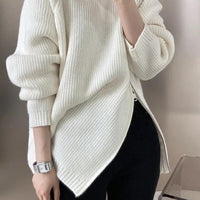 Catyla - Rippstrickpullover mit asymmetrischem Saum